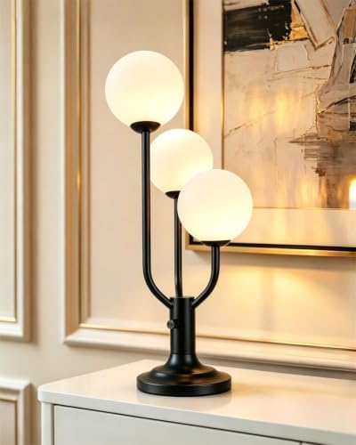 Lightdot Globe Black Table Lamp for Bedroom Gift G9 Bulbs Included Dimmable
