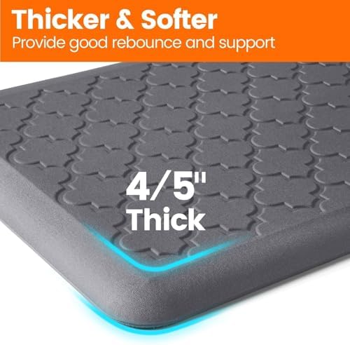 4/5 Inch Thick Anti-Fatigue Kitchen Mat Comfort Standing Floor Mat for Home