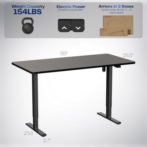 VIVO Black 60 x 30 in Standing Desk, DESK-KIT-0B6B