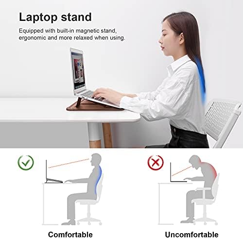 Nillkin 13 inch Laptop Sleeve with Stand (3-in-1), 2 Stand Modes, Brown