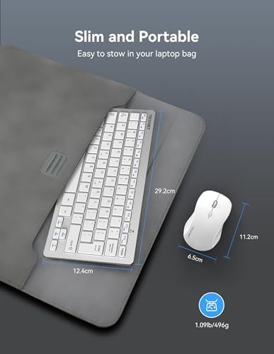 TECKNET Wireless Keyboard and Mouse Combo, Mini Cordless Computer Keyboard and Mouse Set 2.4GHz, Silent Adjustable 1600 DPI, Quiet Click, Lag-Free for Computer, Laptop, PC, Windows, Mac, Chrome OS(SS)