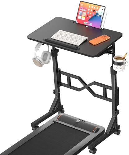 Oransail Small Standing Desk with Wheels, 29.5-45.3 Inch Adjustable Height
