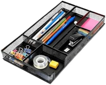 Desk Drawer Organizer, Small Metal Mesh Desk Organizer Tray