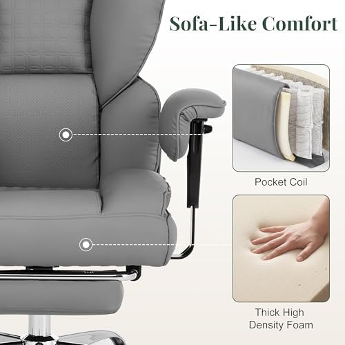 Big and Tall Office Chair 400 LBS, for Adults, Home Office