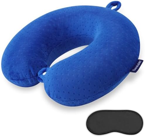 Neck Pillow for Travel, Memory Foam Airplane Pillow, Royal Blue