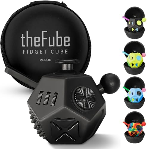 PILPOC theFube Fidget Cube Handy Anxiety Toys for Kids and Adults (Black)