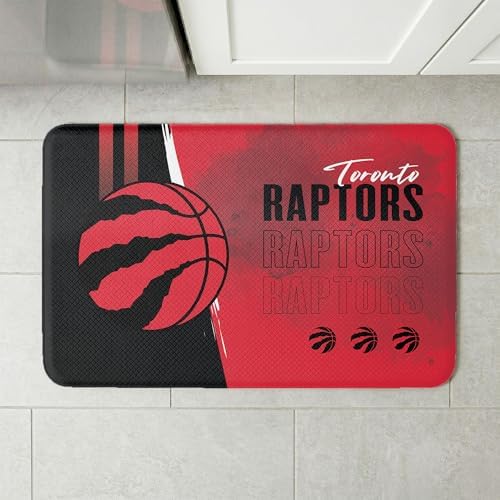 Northwest NBA Toronto Raptors Embossed Anti-Fatigue Mat, Cushioned Kitchen Floor Rug, Non-Slip PVC Standing Comfort, 18 x 30 in