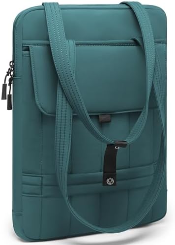 HYZUO 15-16 Inch Puffy Laptop Case Sleeve Padded Handbag, Dark Green