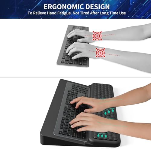 Wrist Rest for Computer Keyboard, Keyboard Wrist Rest, Ergonomic Keyboards Holder for Easy Typing Working, Wrist Pad for Keyboards with Comfortable Wrist Rest for Keyboard Black