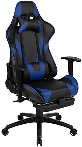 Flash Furniture LeatherSoft Reclining Ergonomic Gaming Chair, Blue