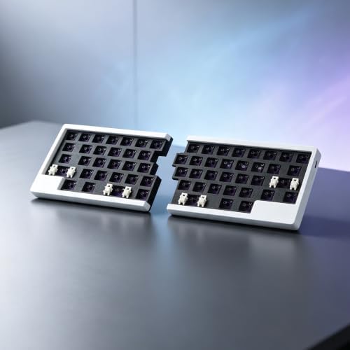 YMDK WHKB Wireless Split Mechanical Keyboard, 2.4G Ergonomic Split Hot Swap Keyboard, Programmable Vial Gaming Keyboard Kit