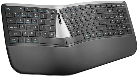 Nulea Ergonomic Split Wireless Keyboard with Cushioned Wrist Rest