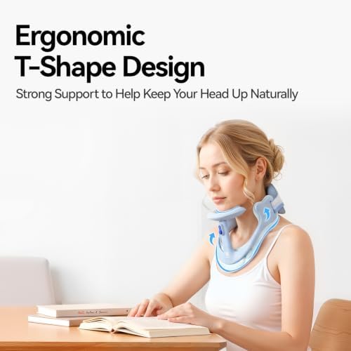 Neck Posture Corrector, Adjustable Cervical Collar for Pain Relief, Blue
