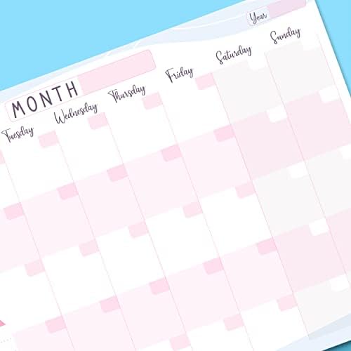 PACKLIST® Undated Monthly Planner Desk Pad (8.3x11.7 in) – Tear-Off Monthly Calendar Notepad – 100 GSM Paper Schedule Organizer with Objective for the Month, To-Do List & Notes for Office, Home, Study