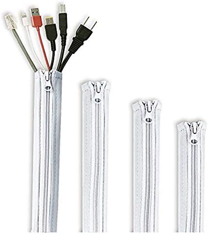 StangH Office Cable Management kit with Zipper 19 Inch, 4 Pieces -White