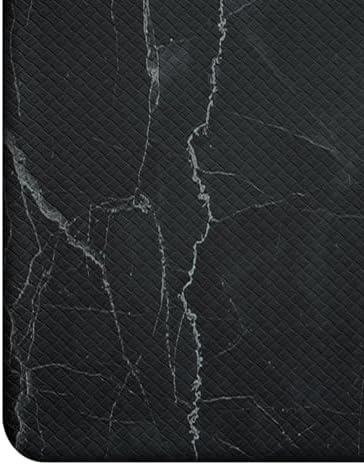 DEXI Kitchen Floor Mats Cushioned Anti Fatigue, 23x86 Black Marble