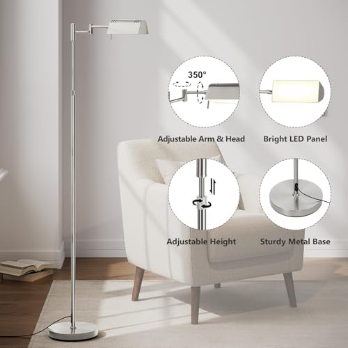 SUNMORY Dimmable LED Pharmacy Floor Lamps, 16W/1500LM Bright Reading Lamp