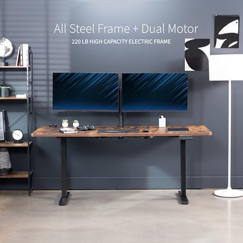 VIVO Rustic Vintage Brown 71 x 30 in Standing Desk, DESK-KIT-E2B7N