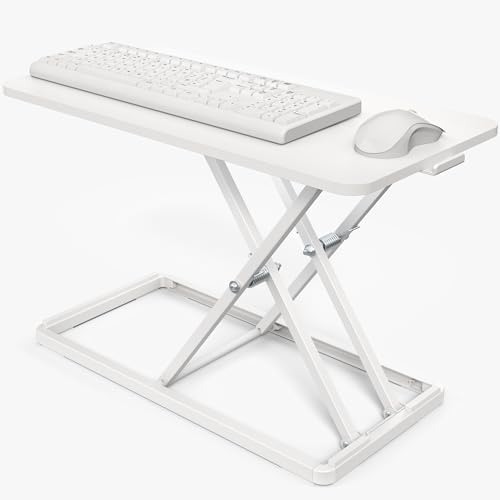 VIVO White 24 in Single Top Keyboard and Mouse Riser, DESK-V024AW