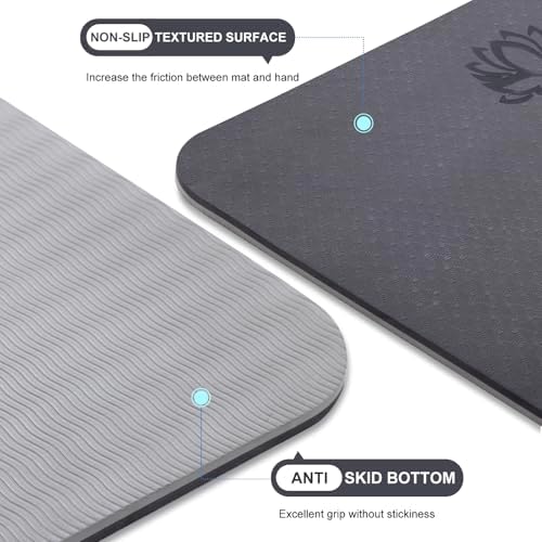 UMINEUX Yoga Mat Extra Thick 1/3'' & 2/5" Non Slip Yoga Mats for Women Eco Friendly TPE Fitness Exercise Mat with Carrying Sling & Storage Bag