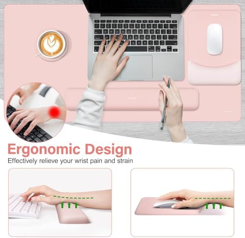 MOSISO Keyboard Mouse Pad Set, Large Gaming Mouse Pad&Keyboard Wrist Rest