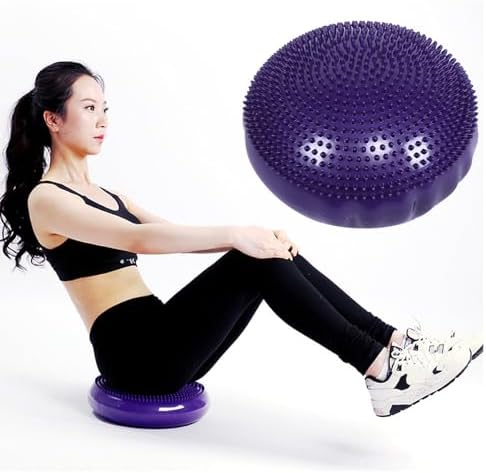Air Stability Wobble Cushion, Core Balance Disc Trainer, Wiggle Seat to Improve Sitting Posture & Attention (Purple)
