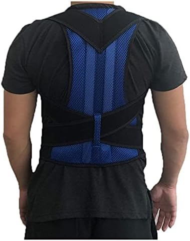 Back Brace Posture Corrector for Men Women Brace Clavicle Support Corrective Slouching and Hunching, Adjustable Teenager Straight Back Breathable (Color : Blue, Size : XL XXL)