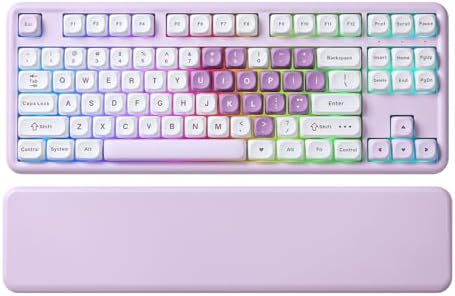 YUNZII B87 TKL Wireless Mechanical Keyboard (Purple Heart, MilkV2)