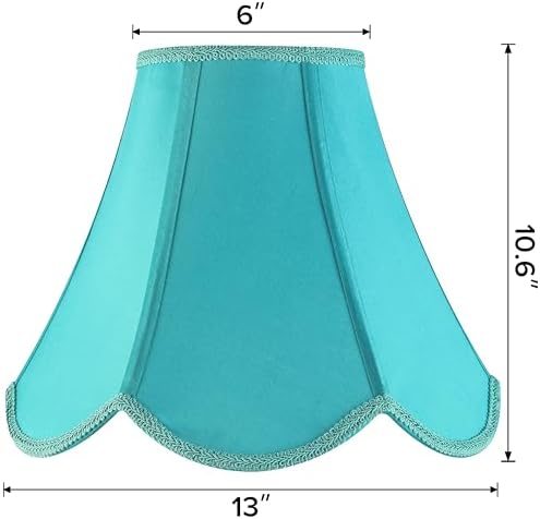 GO&SO Lamp Shades 1Pc,6" x 13" x 10.6",Scalloped Lamp Shade,Teal Petals