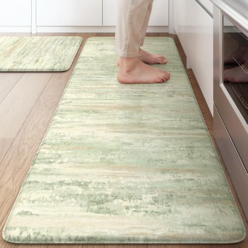 KIMODE Kitchen Mats for Floor Cushioned Anti Fatigue,Green Padded Floor Mat