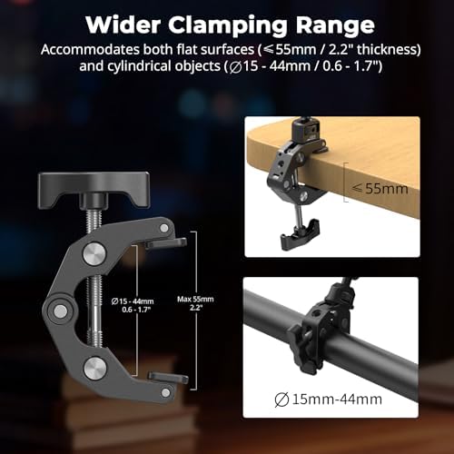 SMALLRIG 26" Magic Arm with Super Clamp, Overhead Phone Mount w/Cable Clip