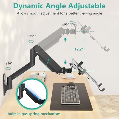 WALI Laptop Wall Mount for 17" Notebook and Up to 32" Screen