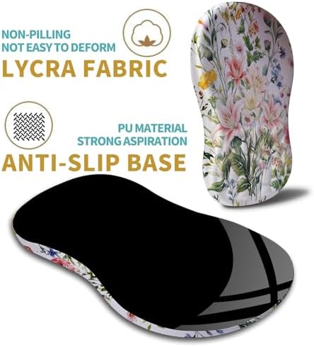 Hokafenle Ergonomic Mouse Pad Wrist Support with Massage Design, Wrist Rest Pain Relief Mousepad with Memory Foam&Non-Slip PU Base, Mouse Pads for Wireless Mouse & Desk (12x8 inch,Colorful Flowers)