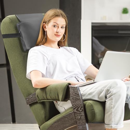 Head Recliner Pillow Adjustable Shredded Memory Foam Headrest Pillows for Recliner Chairs,Non-Slip Velvet Cushion for Pain Relief Neck Support Pillow for Travel Home Sofa Armchair with Zipper Cover