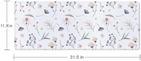 Flowers Extended Big Mouse Pad Large,XL Gaming Mouse Pad Desk Pad,31.5x11.8inch Long Computer Keyboard Mouse Mat Mousepad with 3mm Non-Slip Base and Stitched Edge for Home Office Work