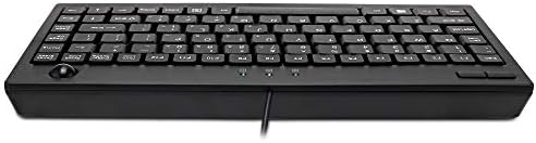 Adesso AKB-310UB Wired USB Mini Trackball Keyboard, Black