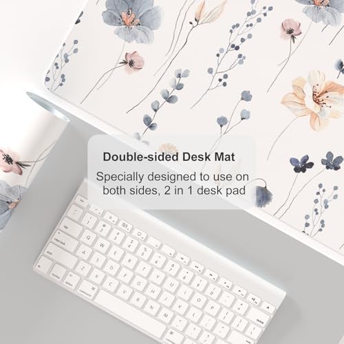 QIYI PU Leather Large Mouse Pad, Waterproof Desk Mat, 23.6" x 13.8", Sprigs