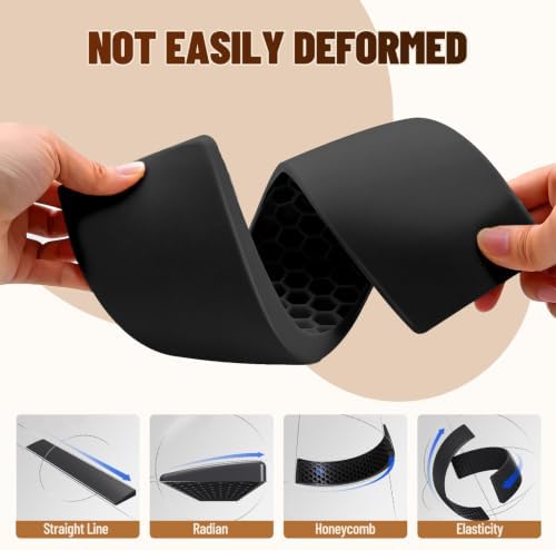 17 Inch Silicone Keyboard Wrist Rest, 0.59 Inch Thick Ergonomic Wrist Support for Full Size Mechanical & Membrane Keyboards, Honeycomb Non-Slip Pad for Office Gaming (Black)