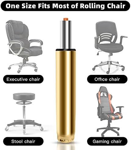 Omyoffice Adjustable Height Gas Lift Cylinder for Office Chairs, Universal Size, Heavy Duty, Gold