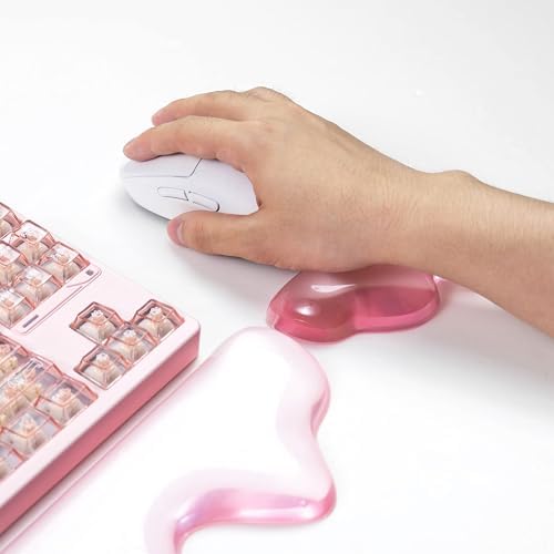 Gel Keyboard and Mouse Wrist Rest Set, Pink Wrist pad for Computer Keyboard