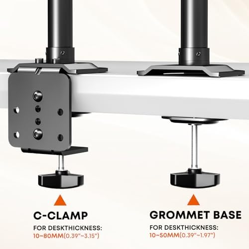 PUTORSEN Sit Stand Monitor Desk Mount with Keyboard Tray for 17-32” Screens