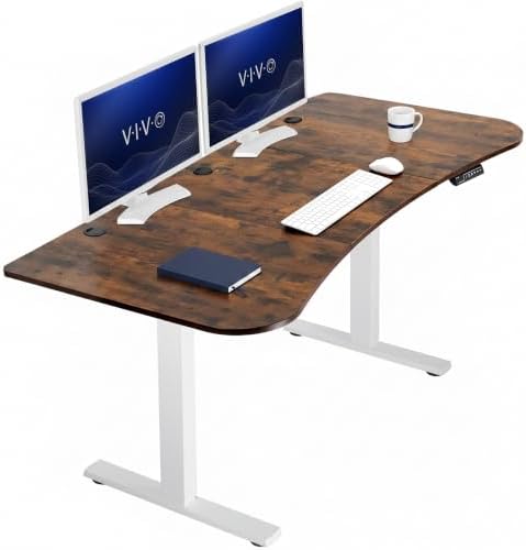 VIVO Rustic Vintage Brown 63 x 32 in Standing Desk, DESK-KIT-1W1N