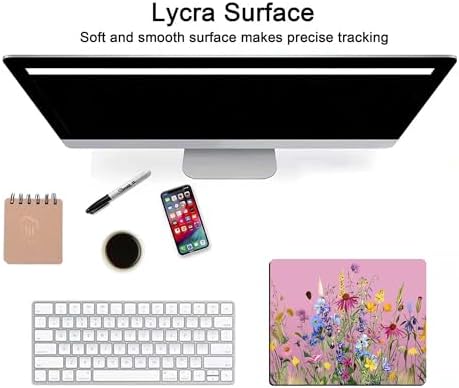 Pink Mouse Pad for Women,Pink Floral Rose Mouse Pads for Desk,Soft Computer Mouse Mat Cute Mousepad Cloth Computer Mouse Pads for Women,Square Waterproof Non-Slip Rubber Base MousePads