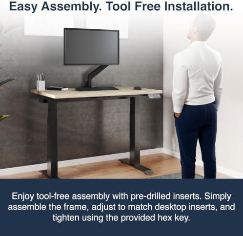 Desky Dual Mini Sit Stand Desk Black 40" Grommets Space Gray