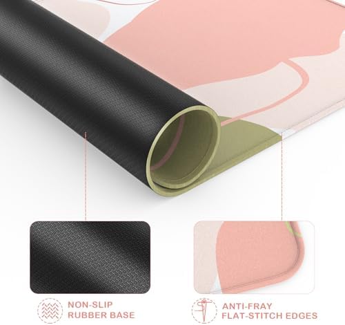 eulps Mouse Pad with Stitched Edge, Multiple Patterns Computer Mouse Pads with Non-Slip Rubber Base, Washable Cloth Mousepad, for Gaming, Laptop, PC (Rose Bloom)