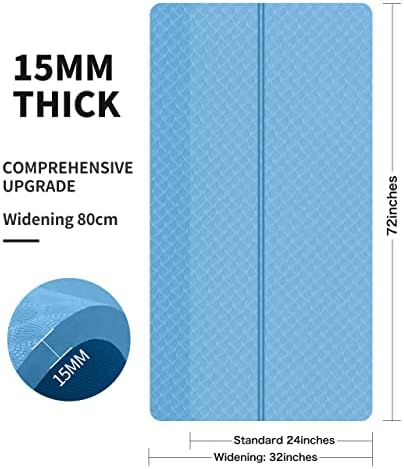nuveti Large Exercise Mat - 15mm/20mm/30mm Thick Yoga Mat | Workout Mat for Fitness, Yoga, Pilates, Stretching & Floor Exercises for Women & Men with Free Carrying Bag