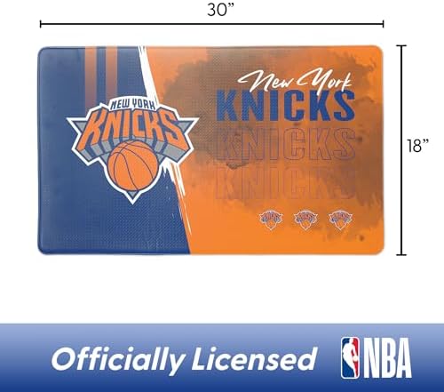 Northwest NBA New York Knicks Embossed Anti-Fatigue Mat, Cushioned Kitchen Floor Rug, Non-Slip PVC Standing Comfort, 18 x 30 in