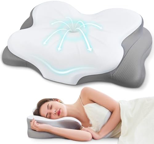 Cervical Neck Pillow,Ergonomic Memory Foam Pillow for Neck Pain Relief