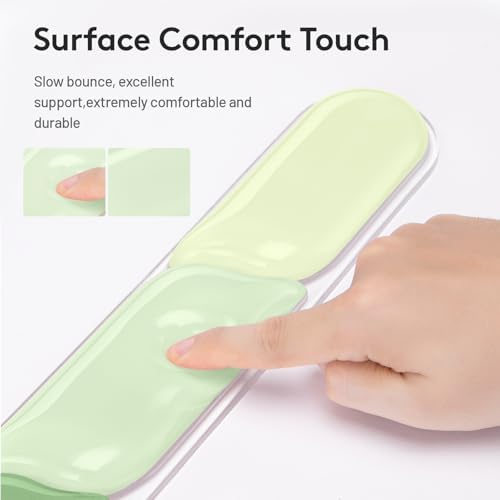 Gel Wrist Rest for Keyboard Mouse, Ergonomic Wrist Support Mouse Pad for Easy Typing Pain Relief, Comfortable Keyboard Wrist Pad, 2 PCS, Green Color Block