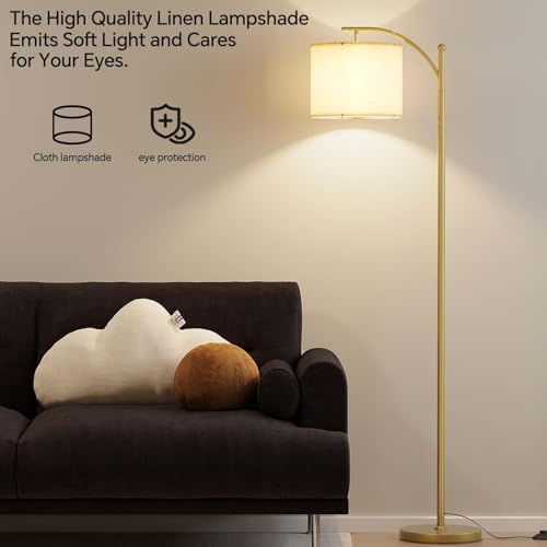 SUNMORY Arc Floor Lamp, Modern Floor Lamp with 9W 3 Color Temperatures Bulb